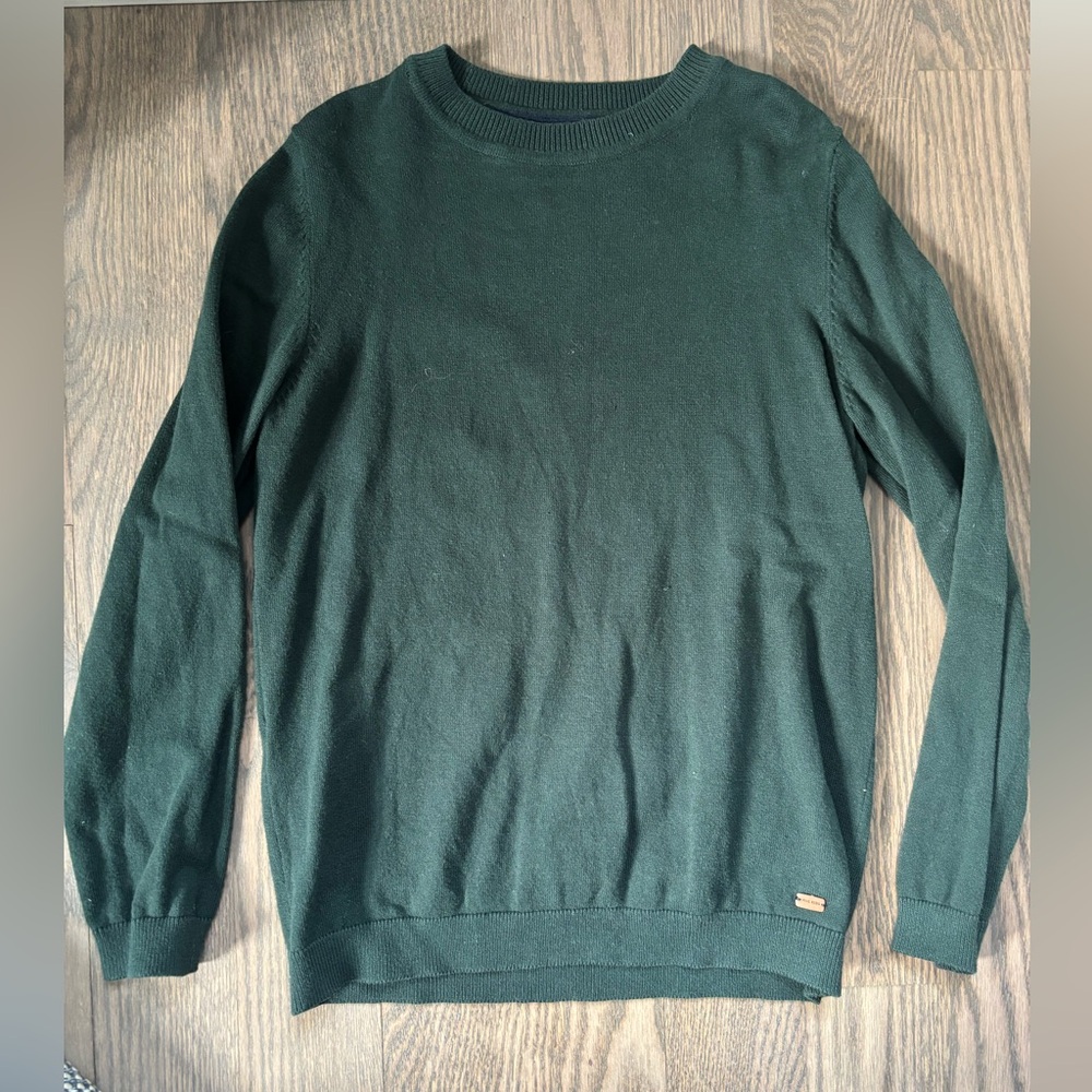 Mango Dark Green Crewneck Sweater